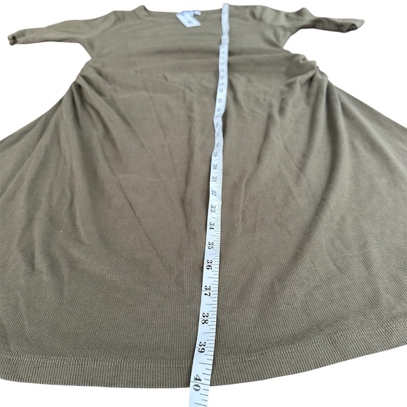 Michael Stars NWT Mona Ruched Side Dress Ultra Ribbed Dolma Green 2X Knee Length - Picture 6 of 9